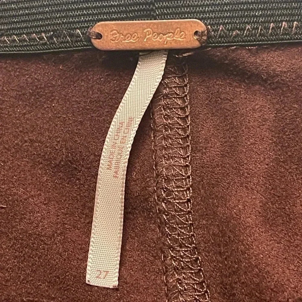 Free People Size 27 Wine Faux Leather Leggings